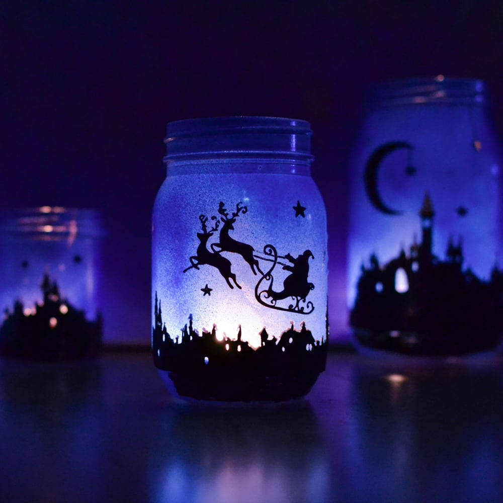 Magical Christmas Lanterns Town Silhouette Printable Adventure In A Box