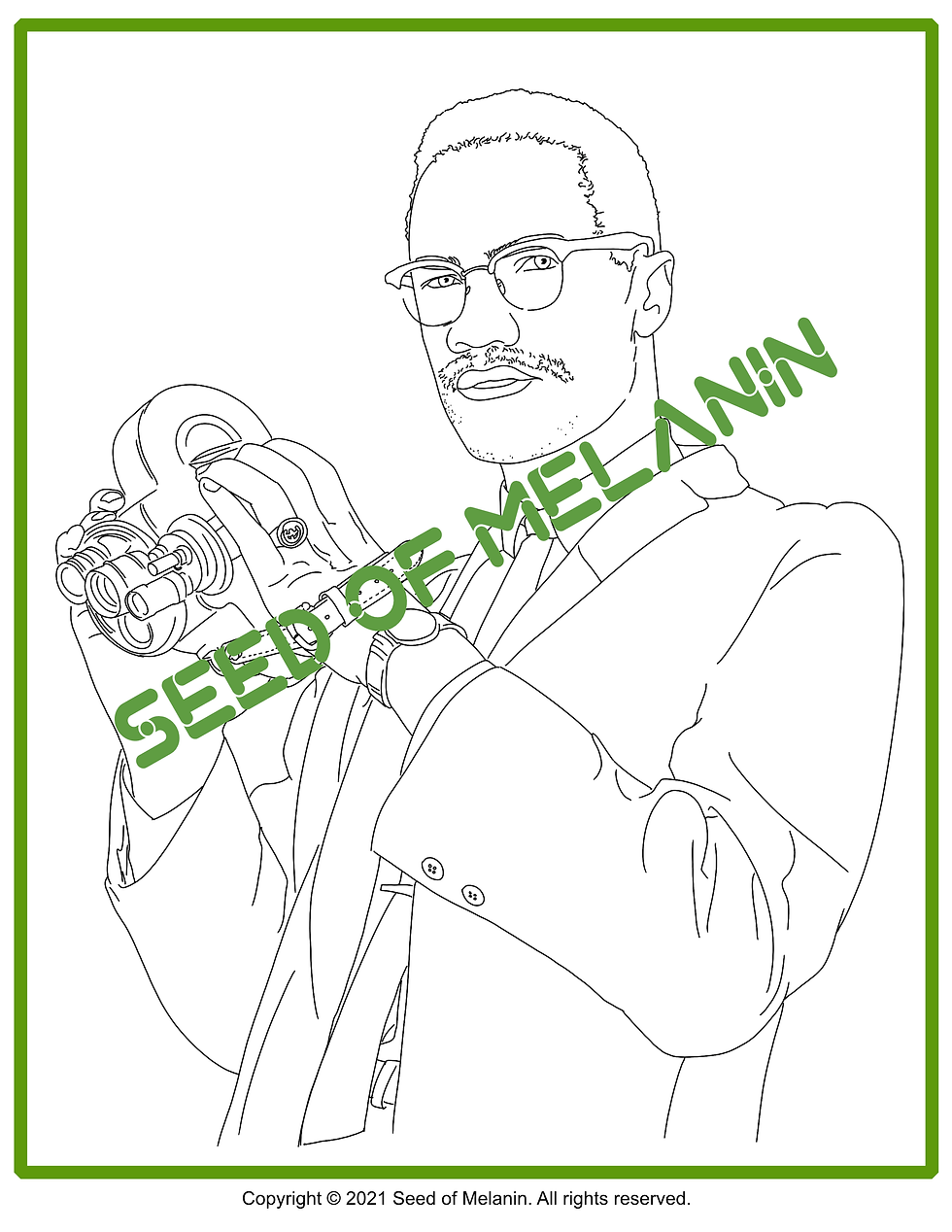 Malcom X FREE Coloring Page Seed Of Melanin