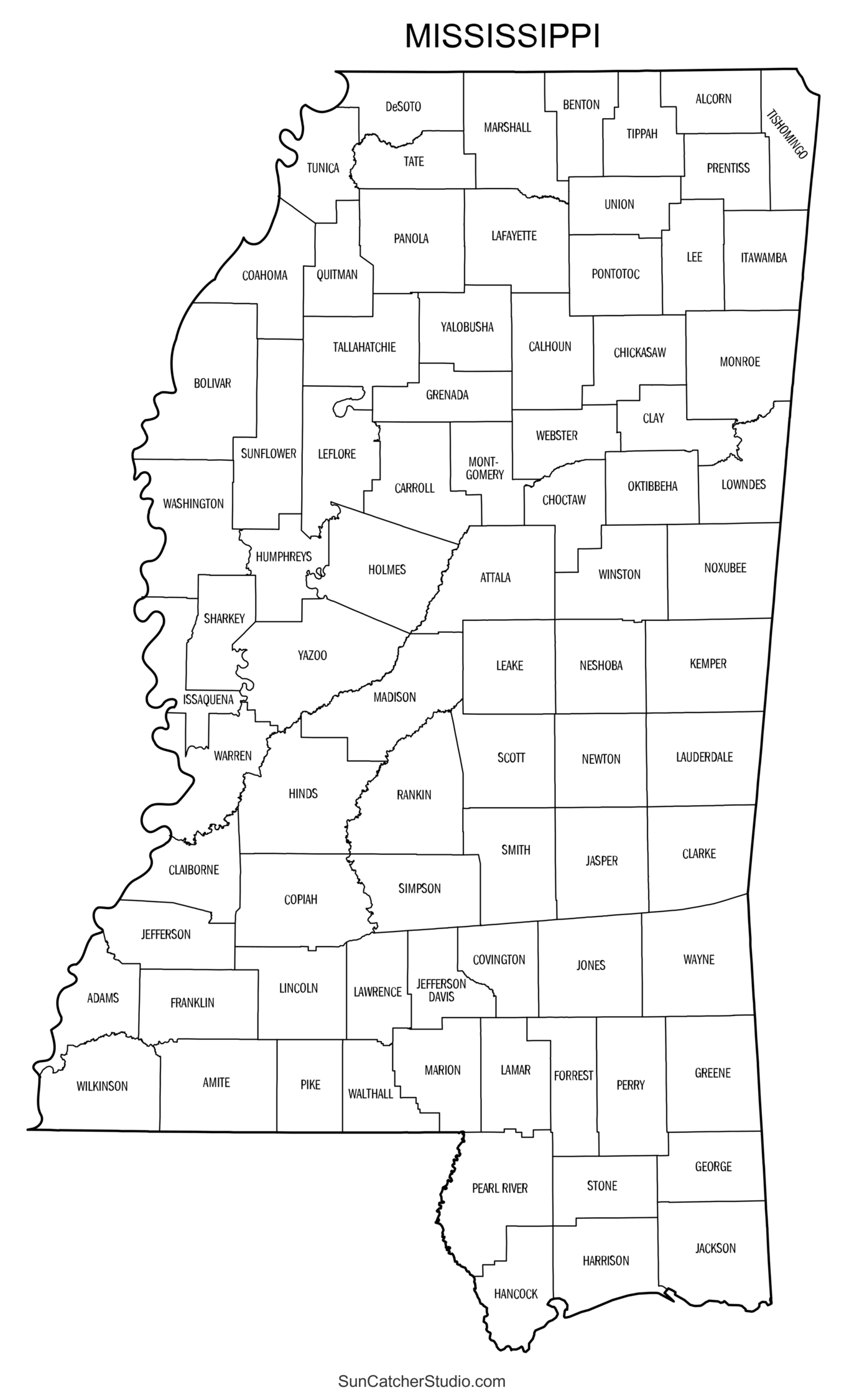 Printable Image Of State Of Mississippi