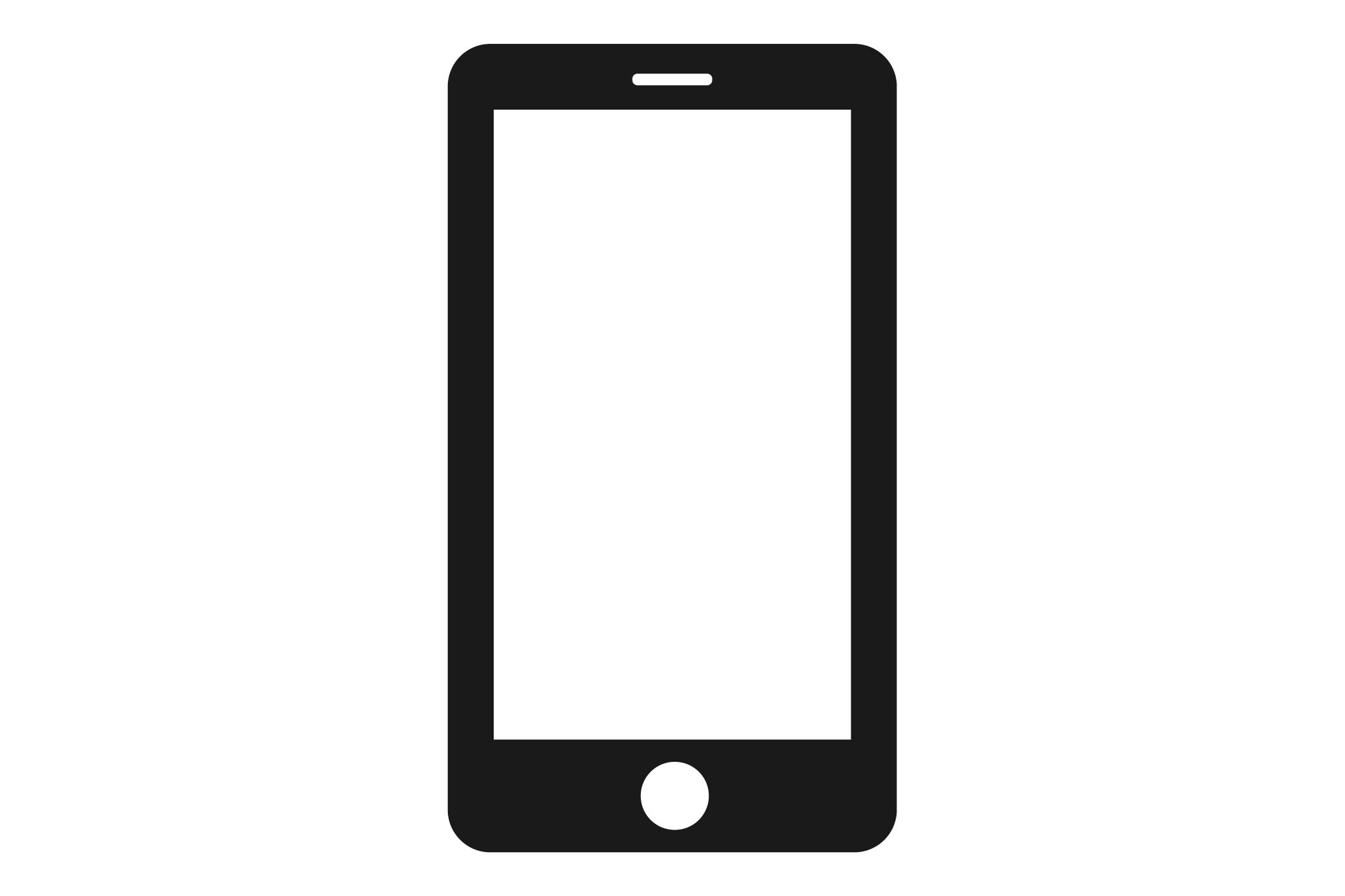 Mobile Icon Smartphone Silhouette Cellphone In Black 