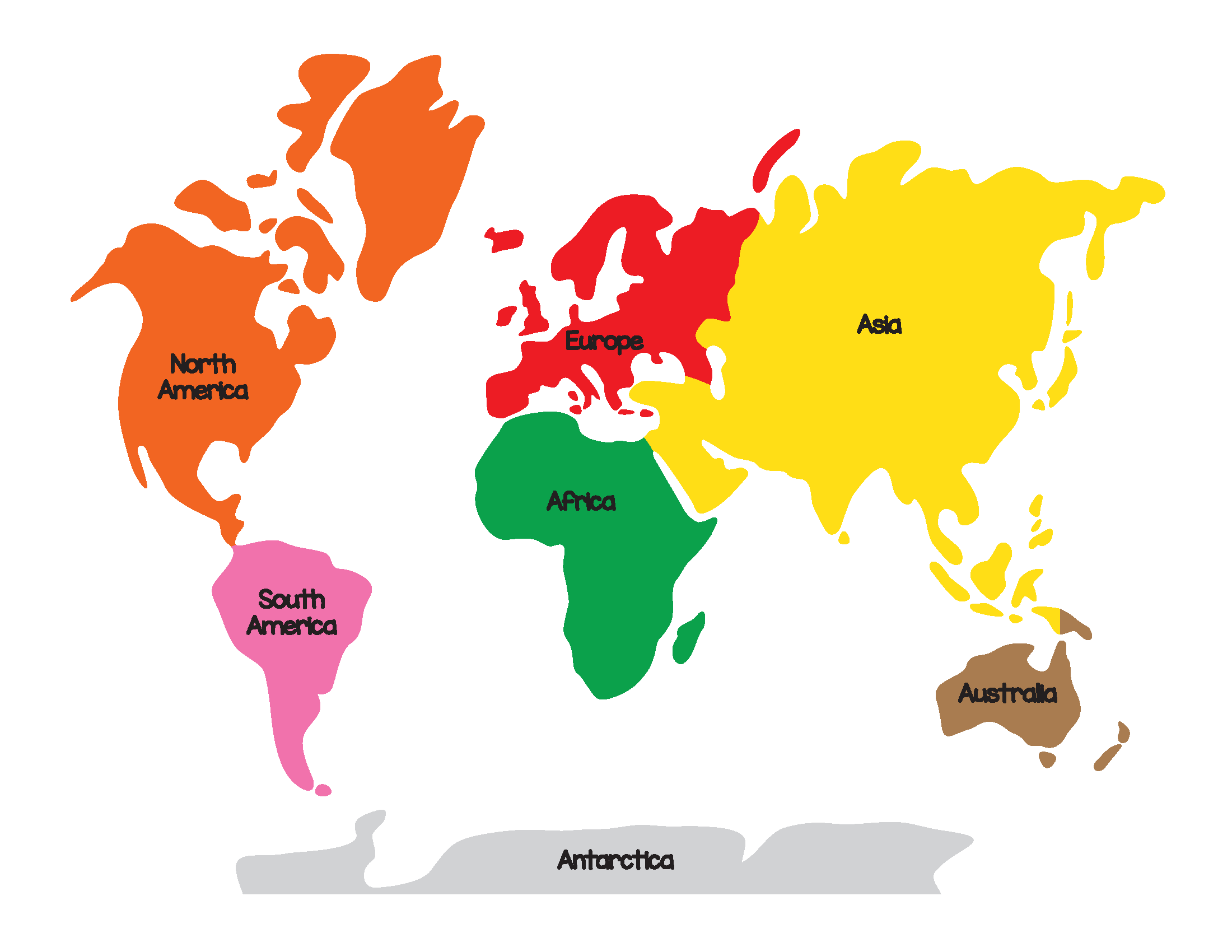 Printable Image Of World Continents