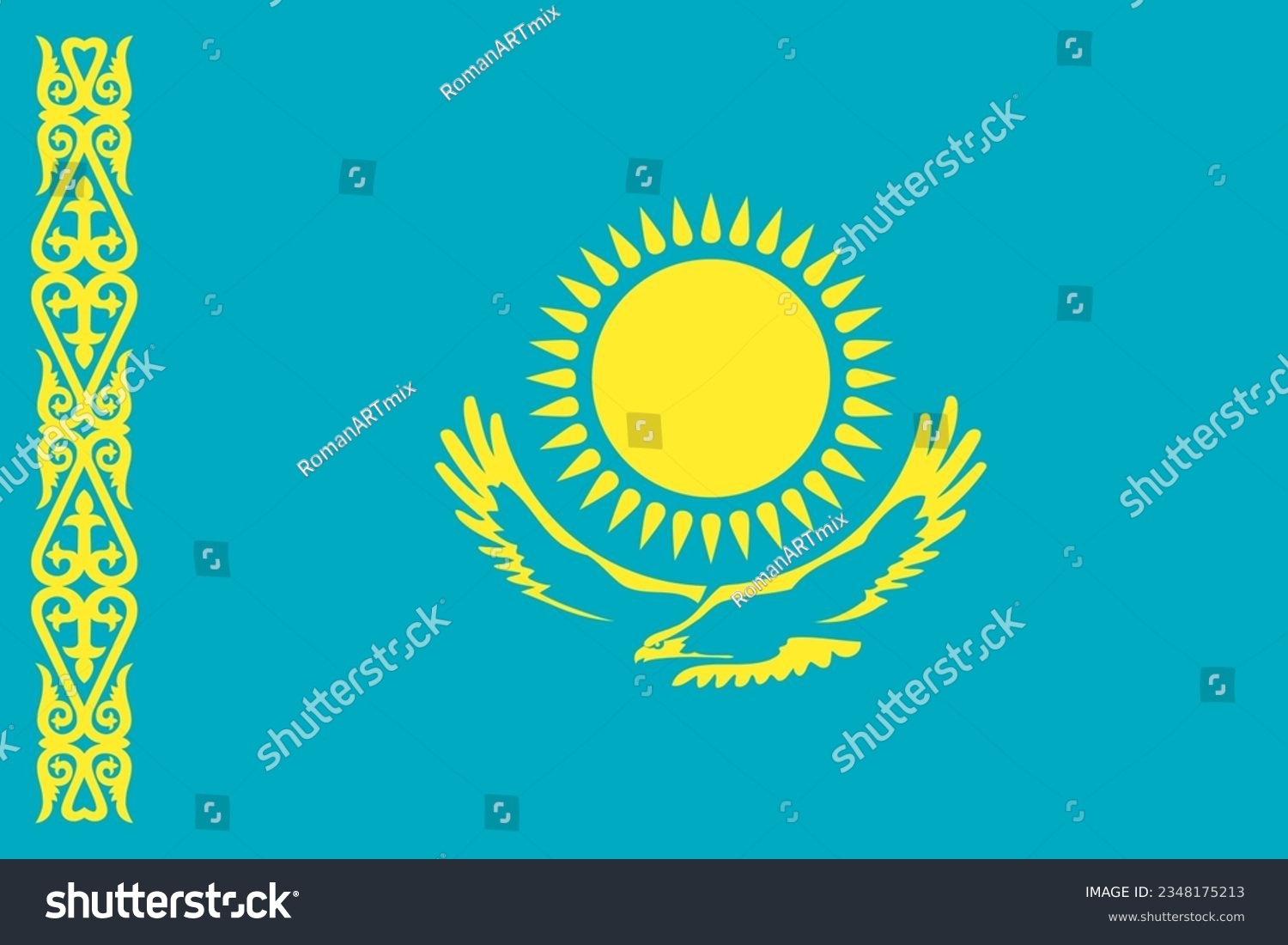 National Flag Kazakhstan Vector Illustration Stock Vector Royalty Free 2348175213 Shutterstock