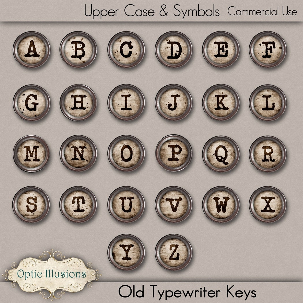 Old Typewriter Keys Clip Art Commercial Use CU Digital Scrapbooking Elements Scrapbooking Cards INSTANT DOWNLOAD 4 00 Etsy