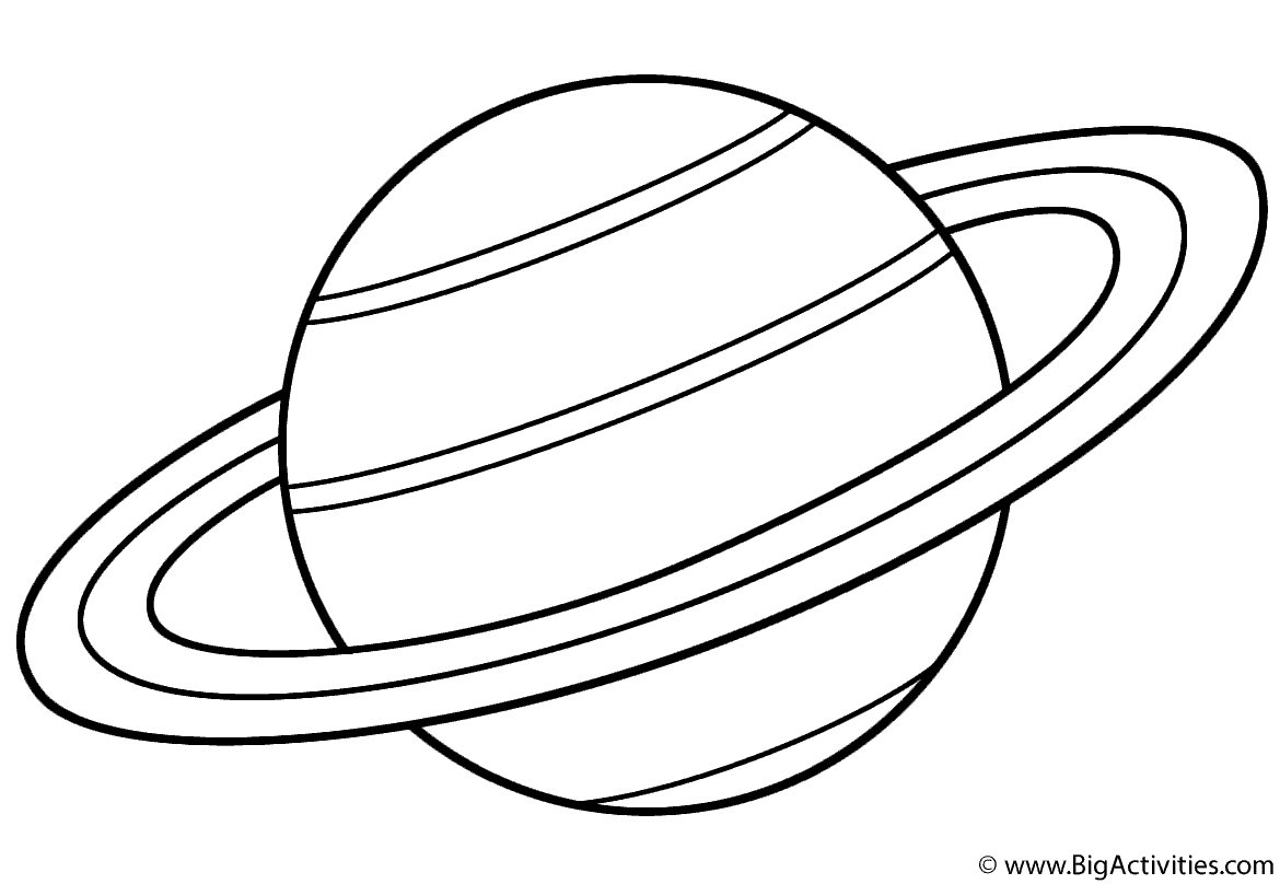 Planet Saturn Coloring Page Space 
