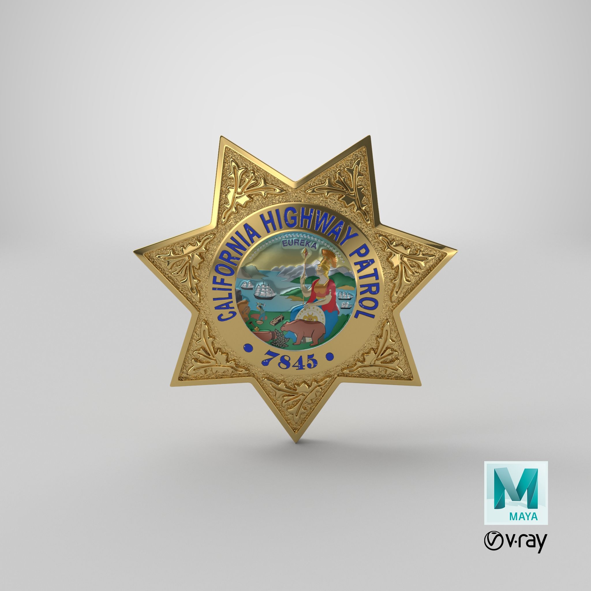 Printable Seven Point Sheriff Badge Image