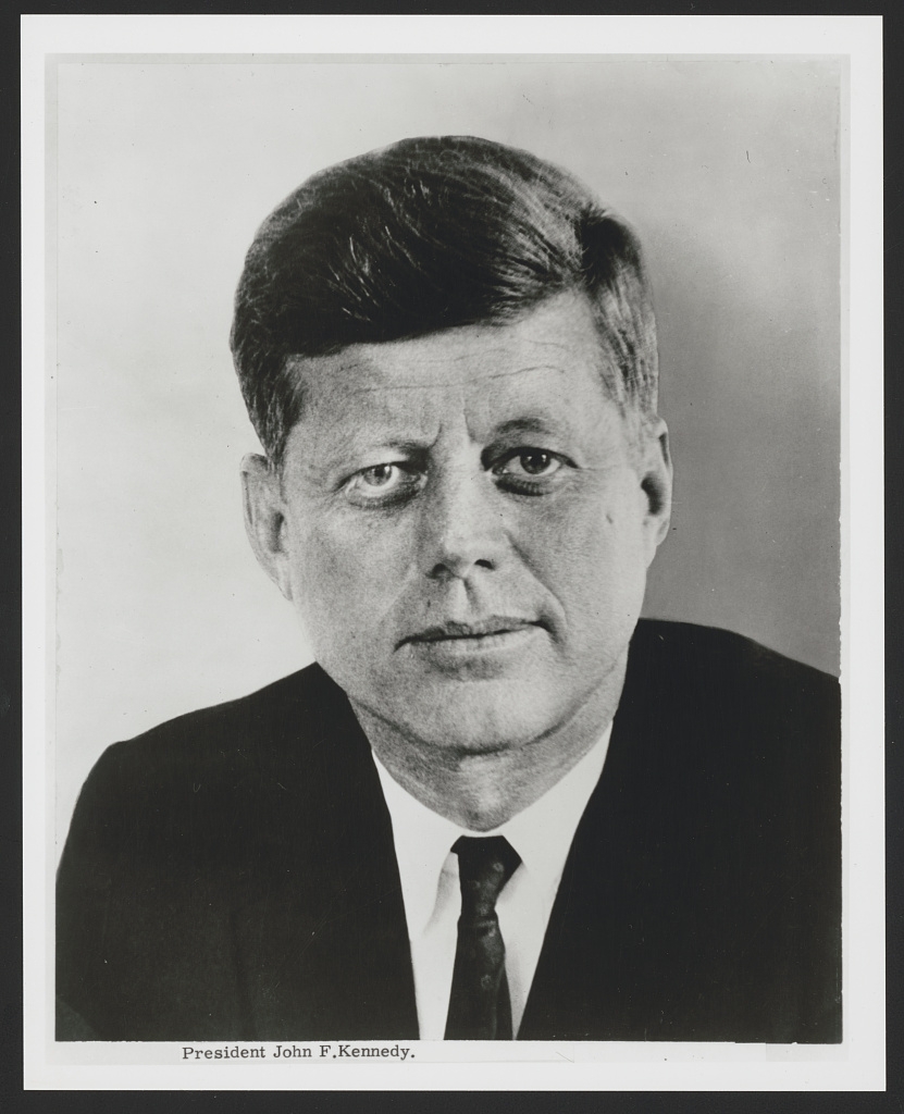 President John F Kennedy Head and shoulders Portrait Facing Front Digital File From Original Photo Library Of Congress