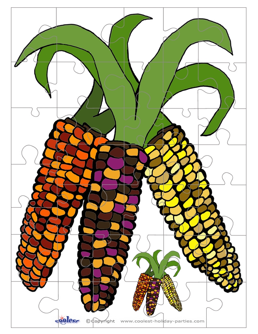Printable Colored Wild Corn Small Piece Puzzle Coolest Free Printables