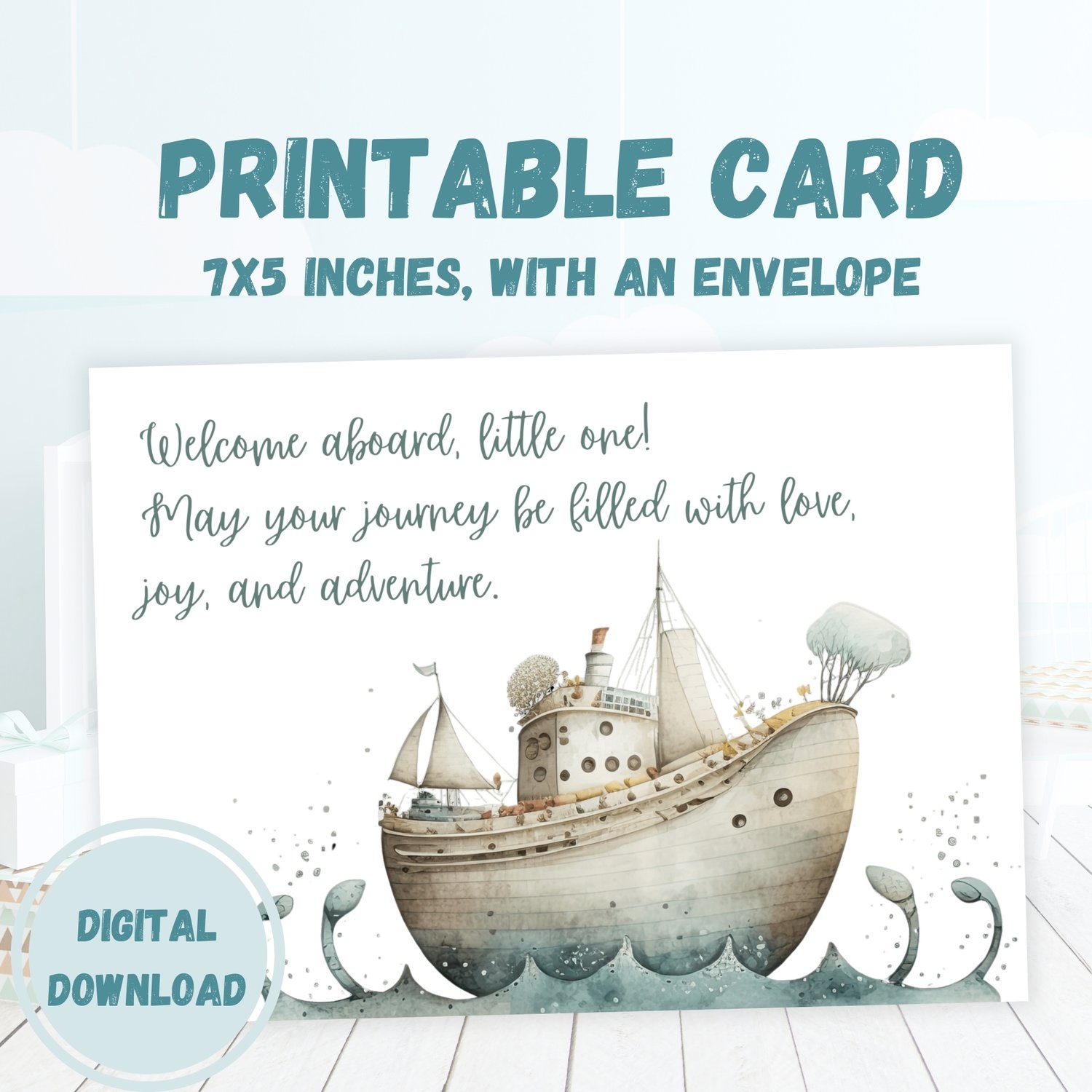 Printable Welcome Baby Boy Card Newborn Baby Boy Card Payhip