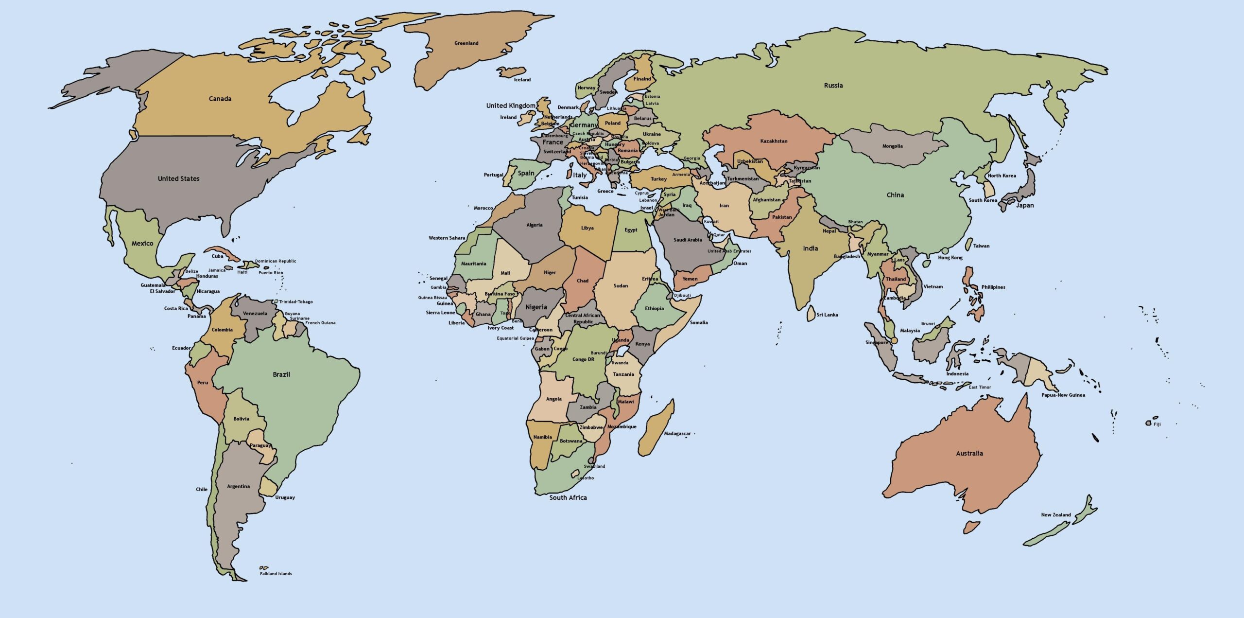 Printable World Map Image