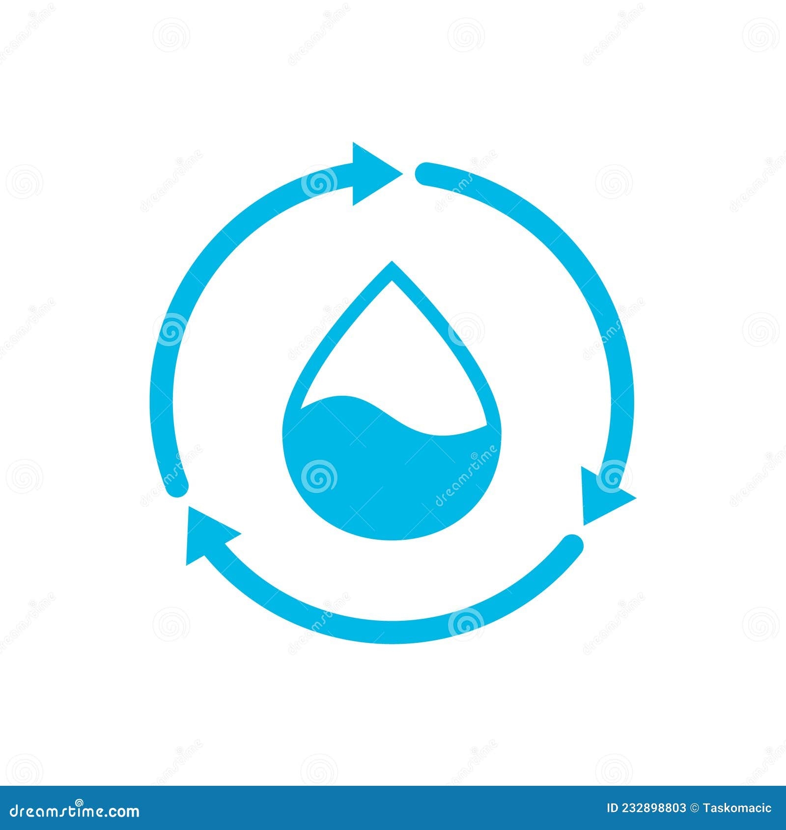 Recycle Water Icon Blue Water Drop Inside Circle Arrows Sustainable Resources Stock Vector Illustration Of Filtering Environment 232898803