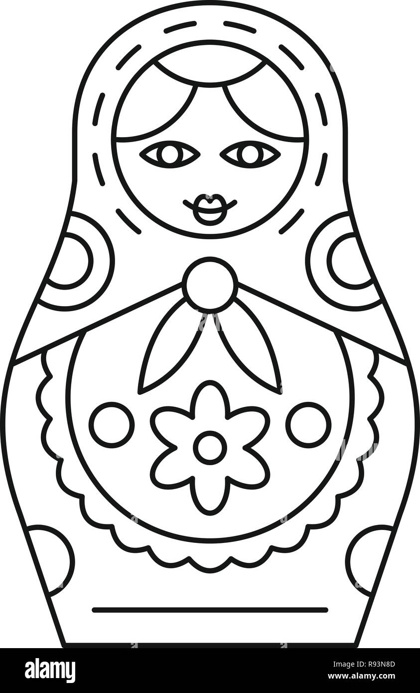 Russian Nesting Doll Icon Outline Russian Nesting Doll Vector Icon For Web Design Isolated On White Background Stock Vector Image Art Alamy
