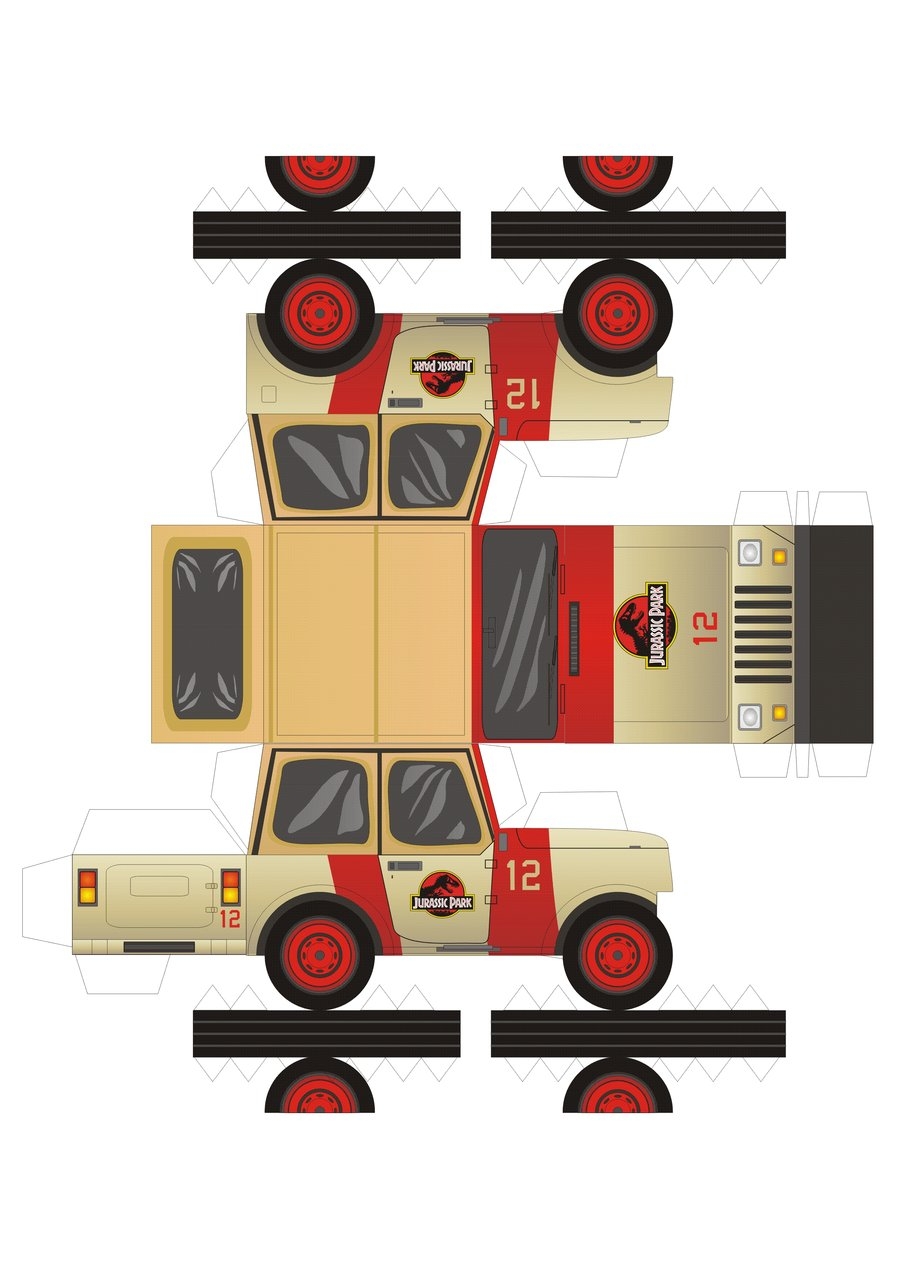 Printable Jurassic Park Jeep Image