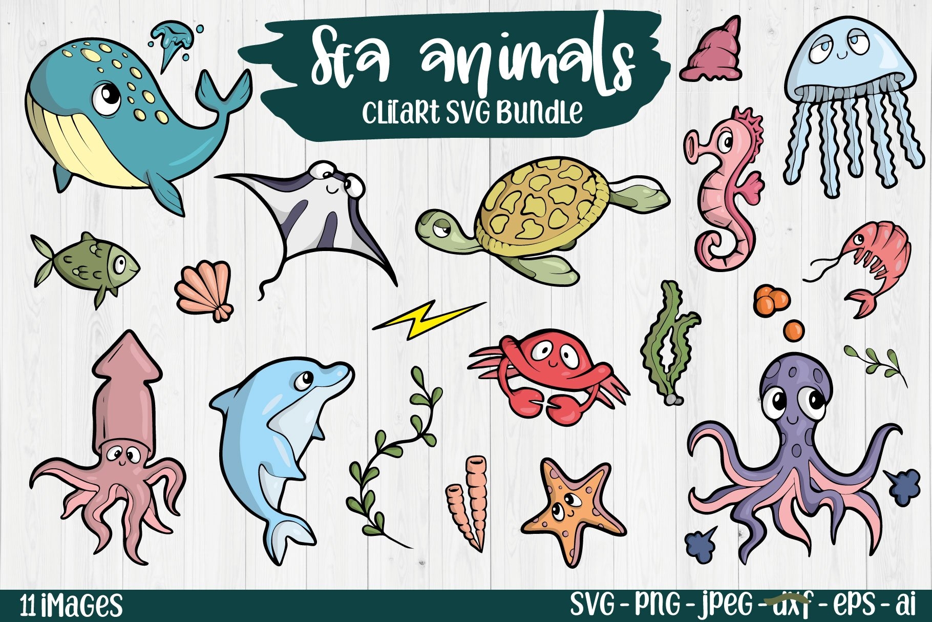 Sea Animals Printable Svg Bundle MasterBundles