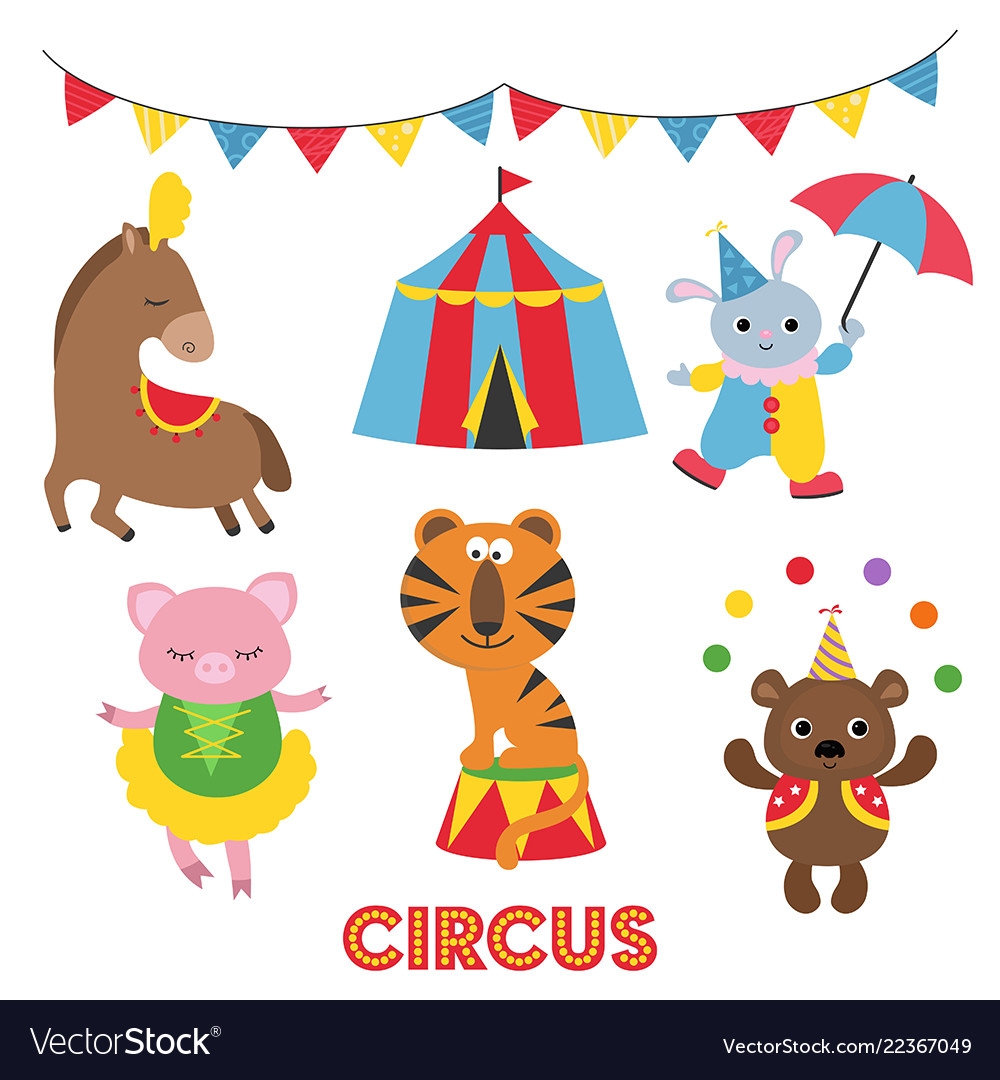 Set Of Circus Animals Royalty Free Vector Image