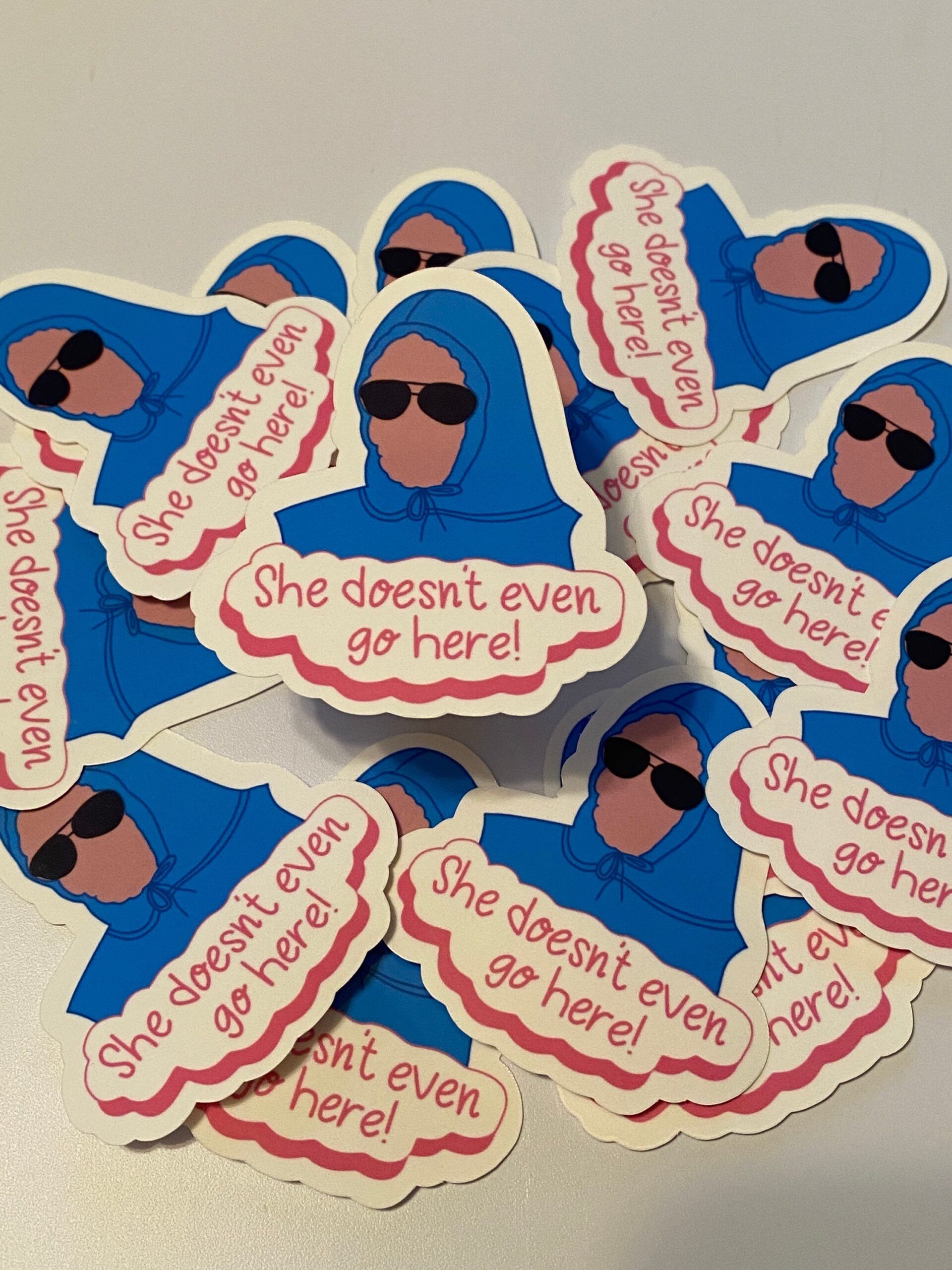 She Doesn t Even Go Here Mean Girls Inspired Sticker Etsy