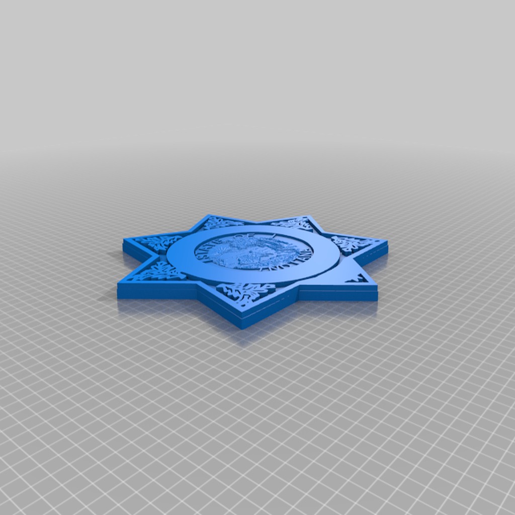  Sheriff Or Police 7 Point Star Badge Free 3D File For Cults