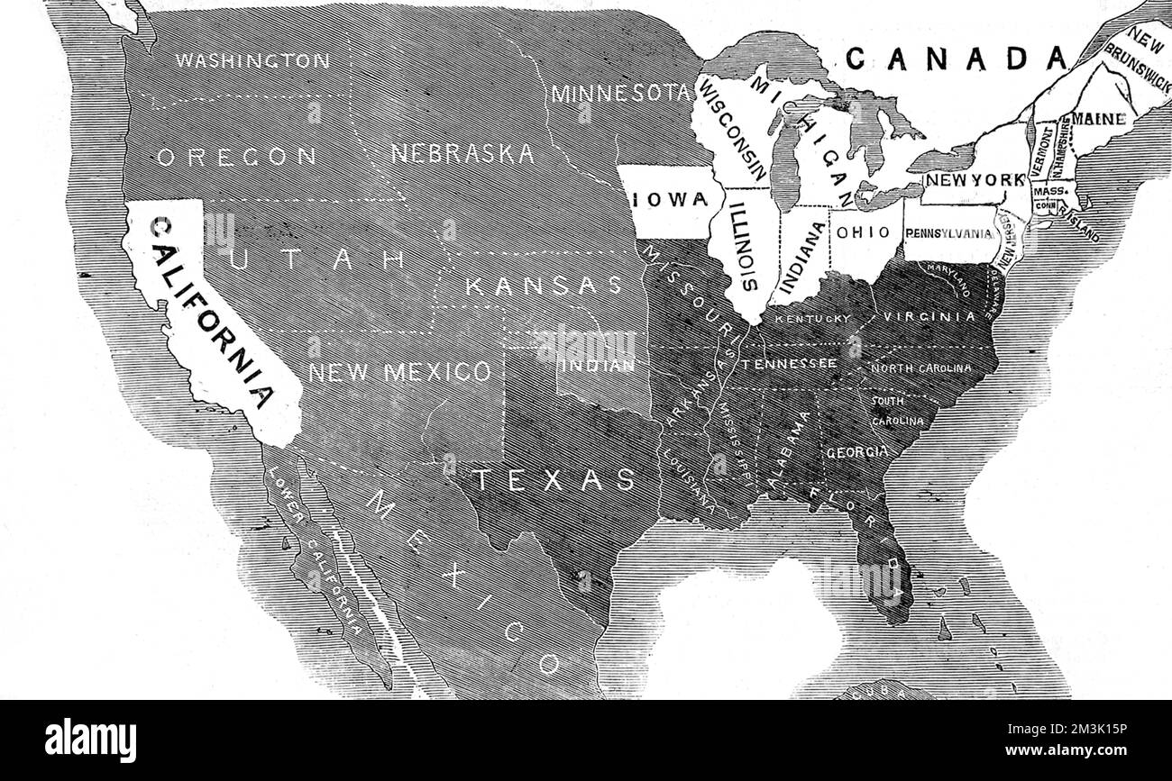 Slave States And Free States Map Hi res Stock Photography And Images Alamy