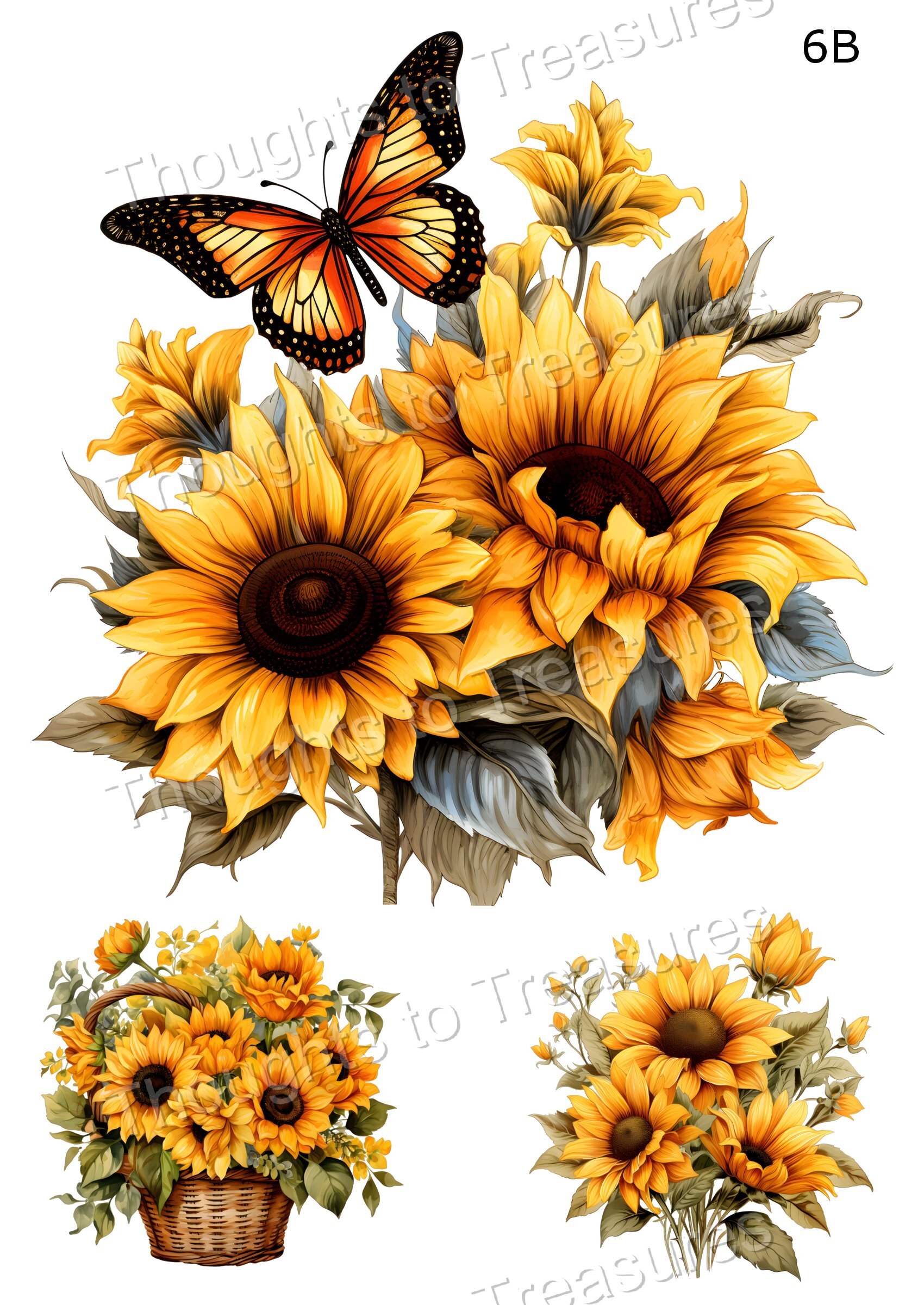 Sunflowers Printable 6B Thoughts To Treasures