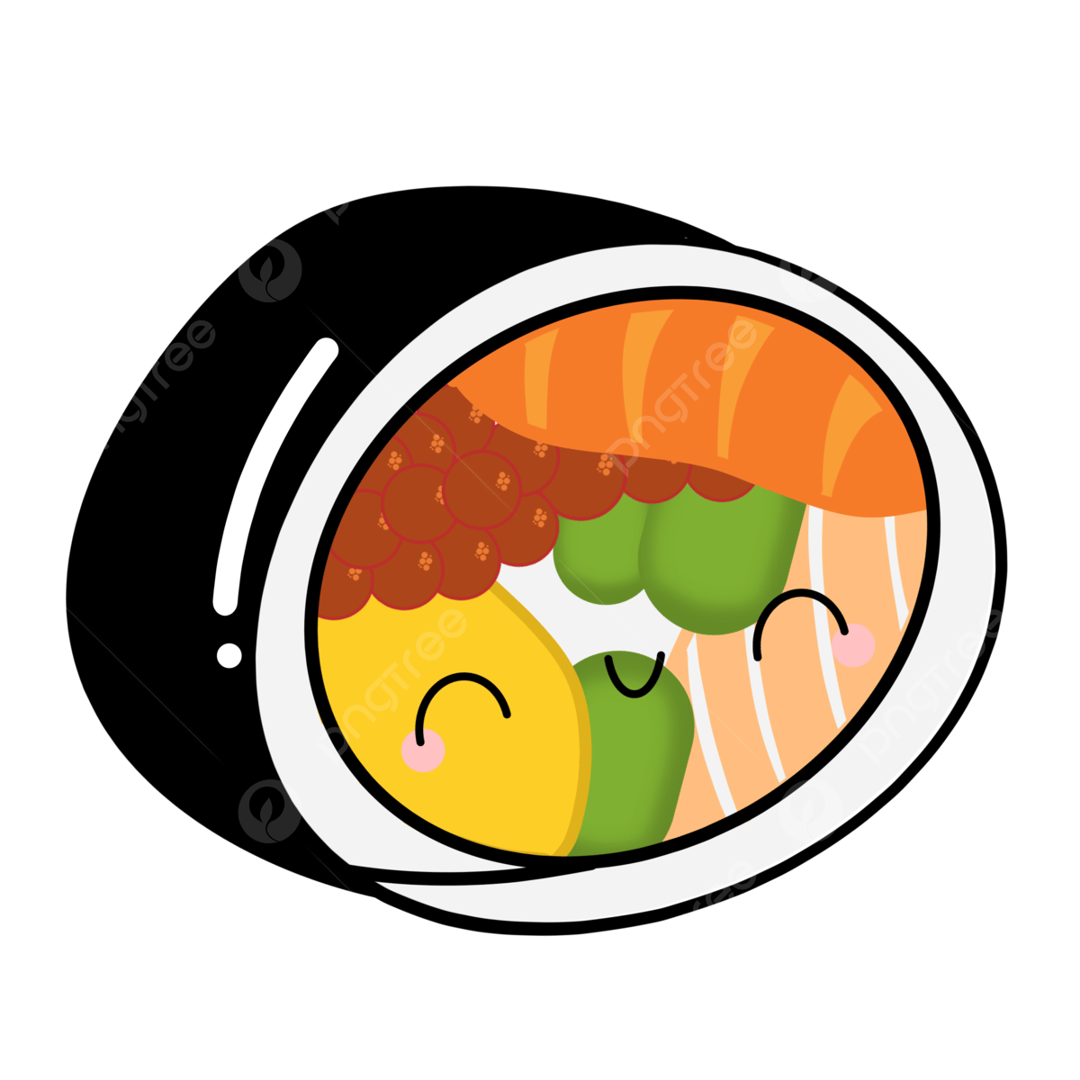 Sushi Roll Clipart Transparent PNG Hd Kawaii Japanese Sushi Roll Cute Stickers Free Printable Png And Psd Sushi Roll Stickers Japanese Clipart PNG Image For Free Download