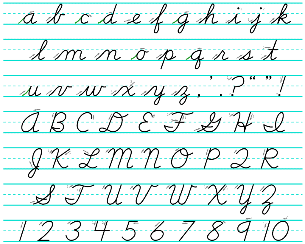 Printable Images Of Cursive Writing