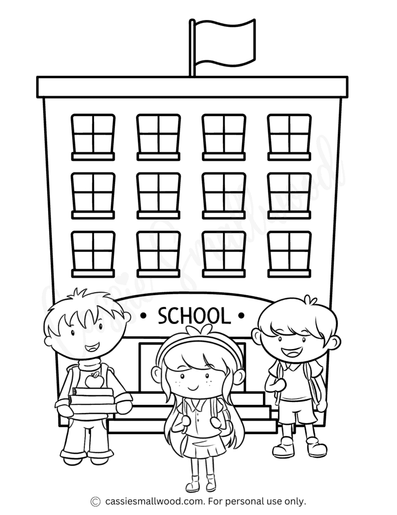 THE CUTEST School Coloring Pages Cassie Smallwood