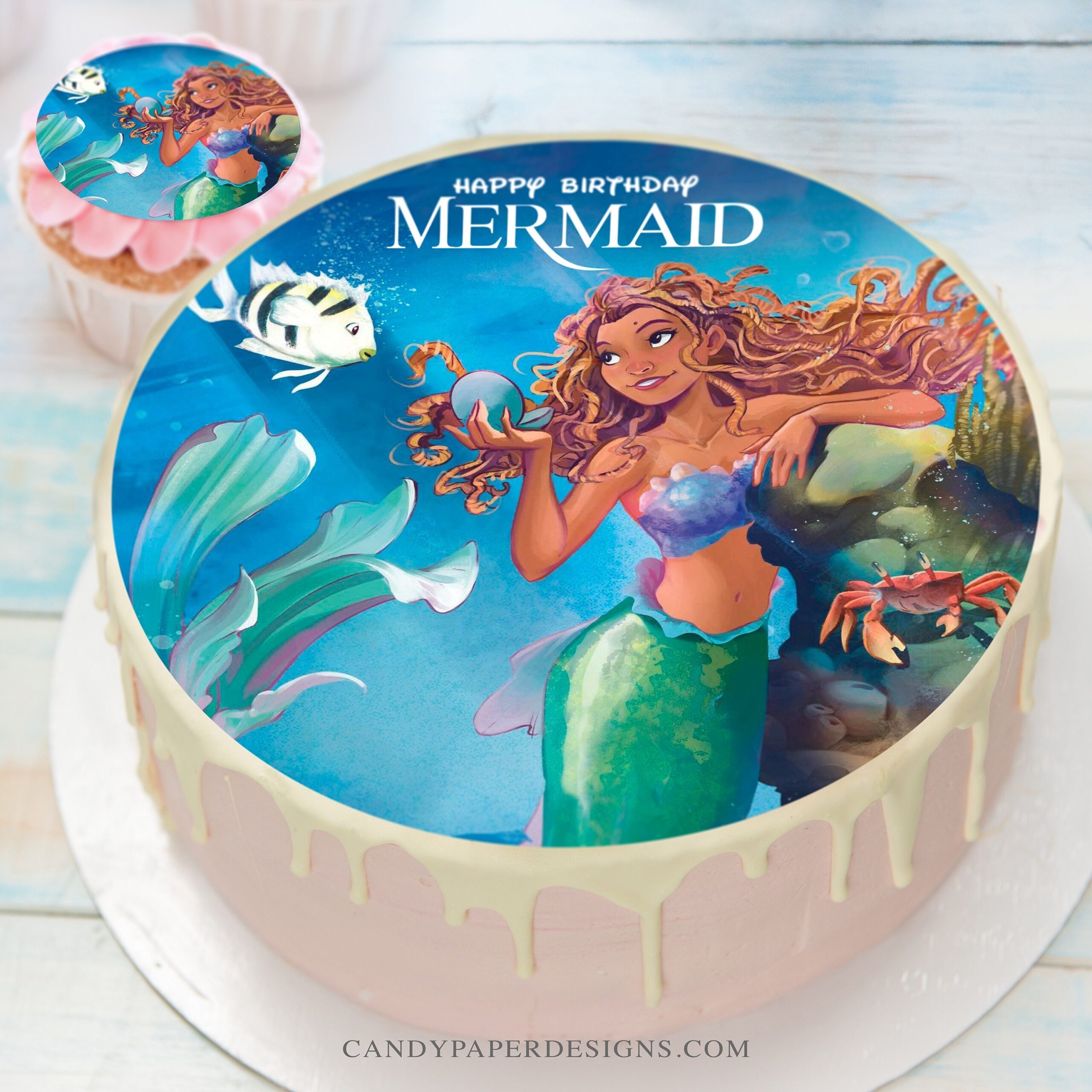Edible Cake Mermaid Images Printable