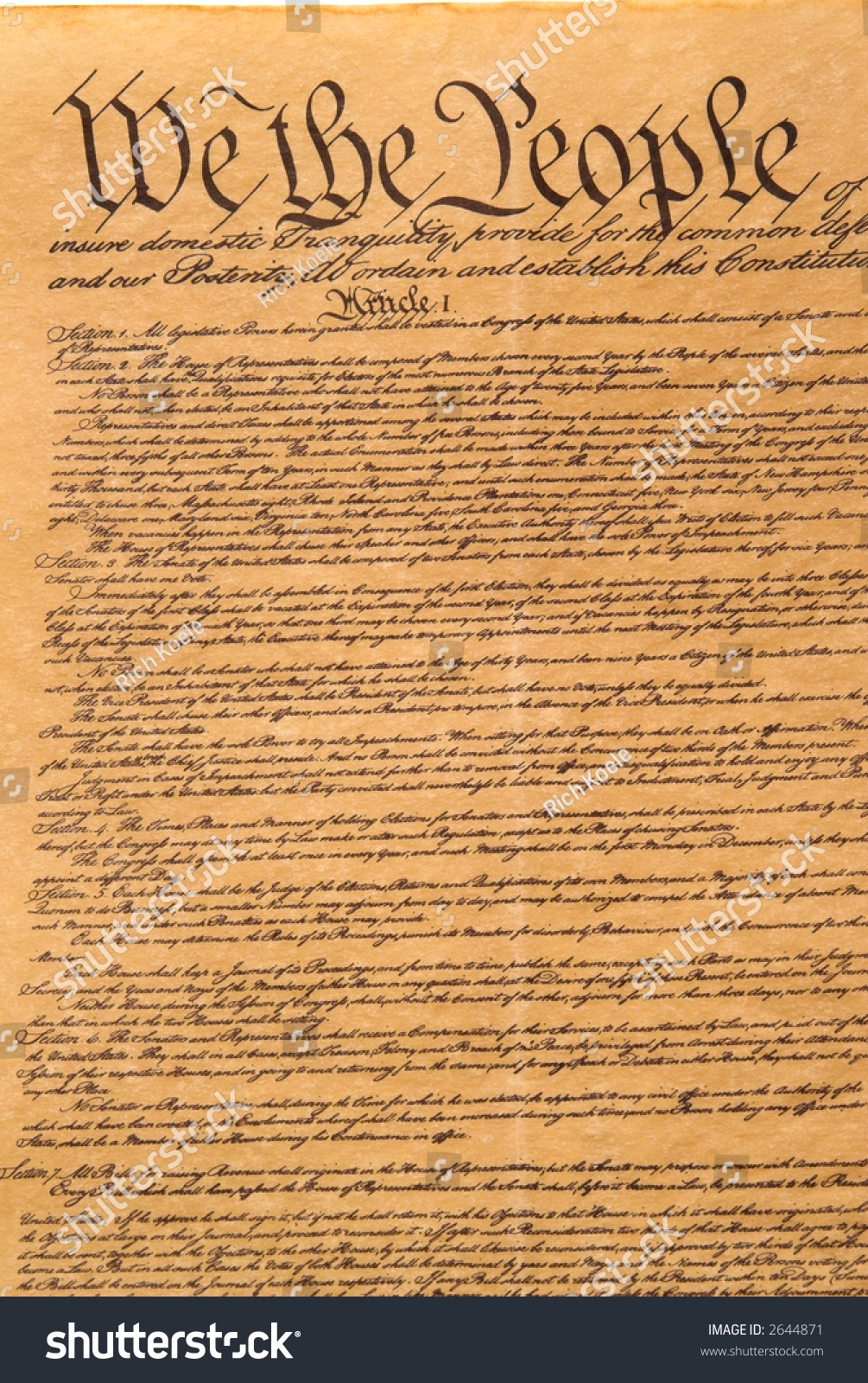 United States Constitution Stock Photo 2644871 Shutterstock