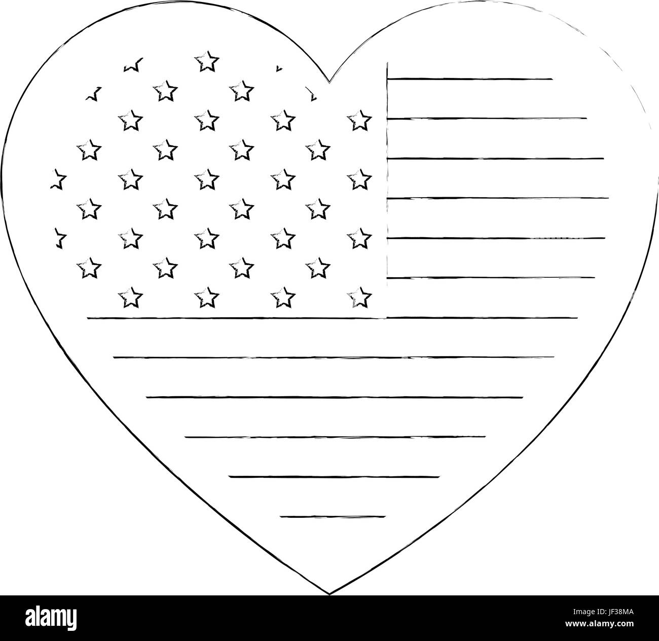 Usa Country Flag In Heart Shape Icon Over White Background Vector Illustration Stock Vector Image Art Alamy