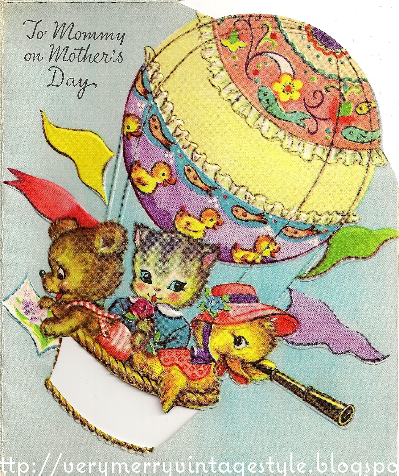 Very Merry Vintage Syle Vintage Mother s Day Card
