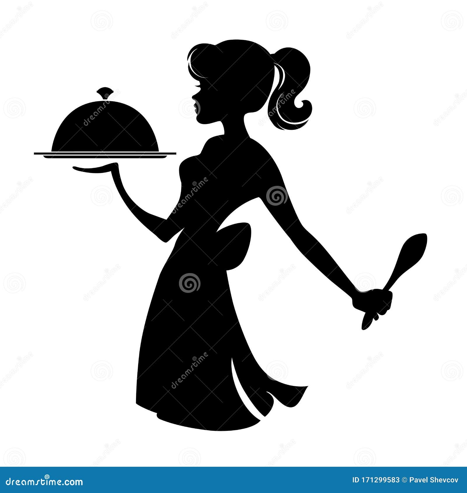 Waitress Silhouette Stock Vector Illustration Of Silhouette 171299583