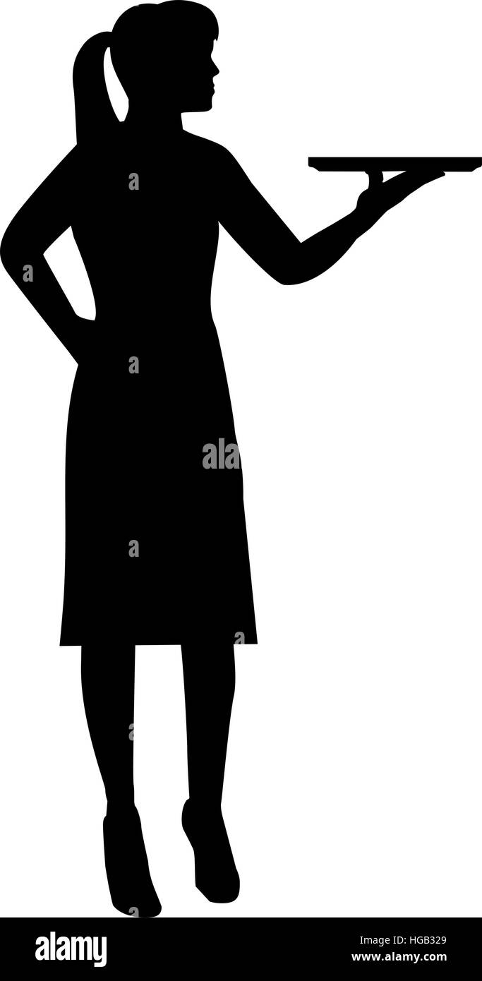 Waitress Silhouette Stock Vector Images Alamy