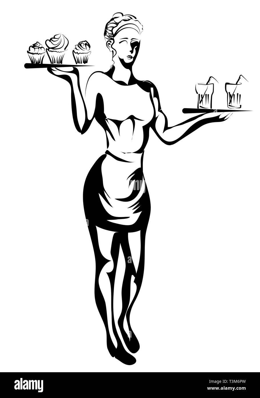 Printable Images Of Pizza Waitress Sillouette