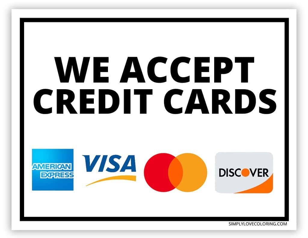 Free Printable We Accept Credit Card Images