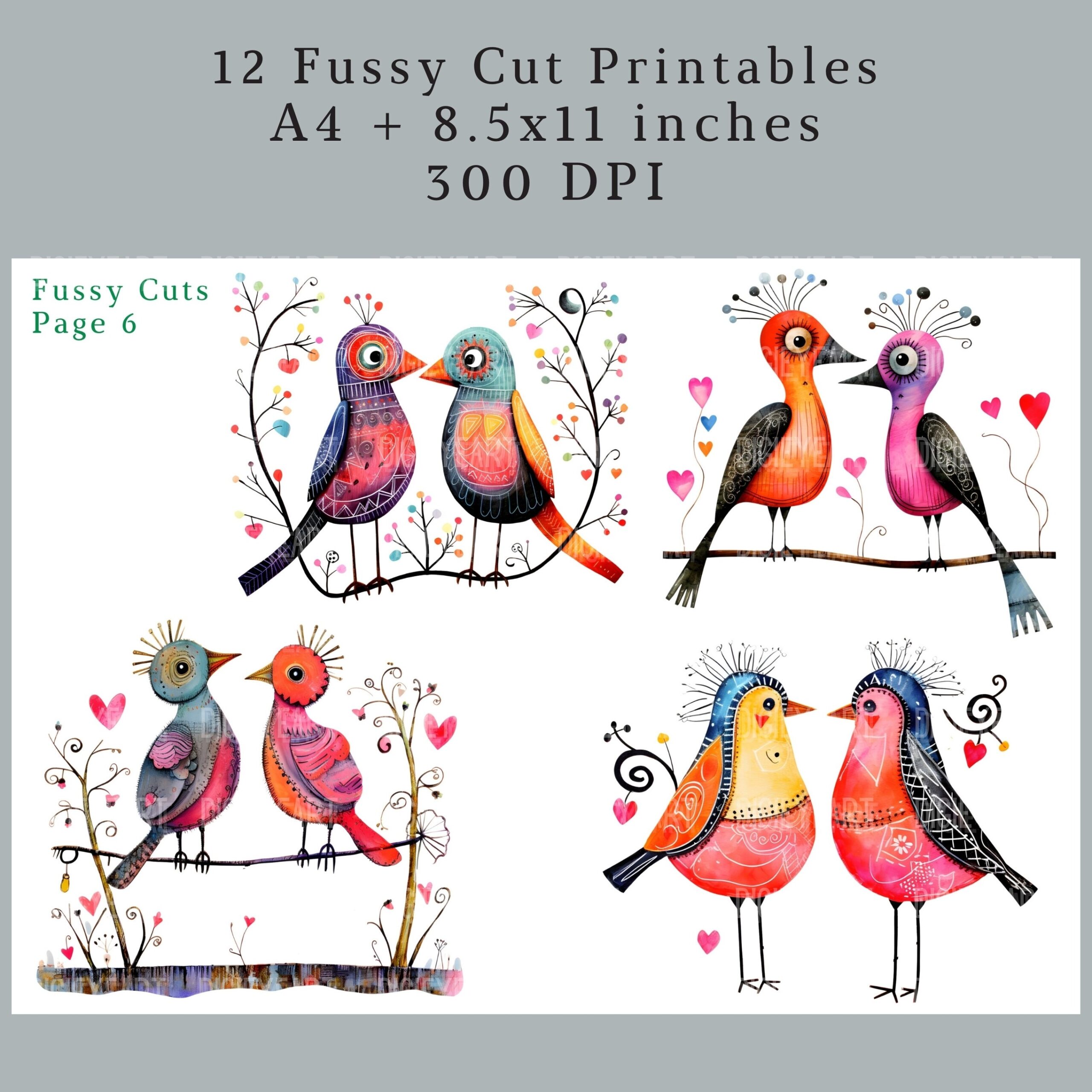 Whimsical Bird Art Images Printable
