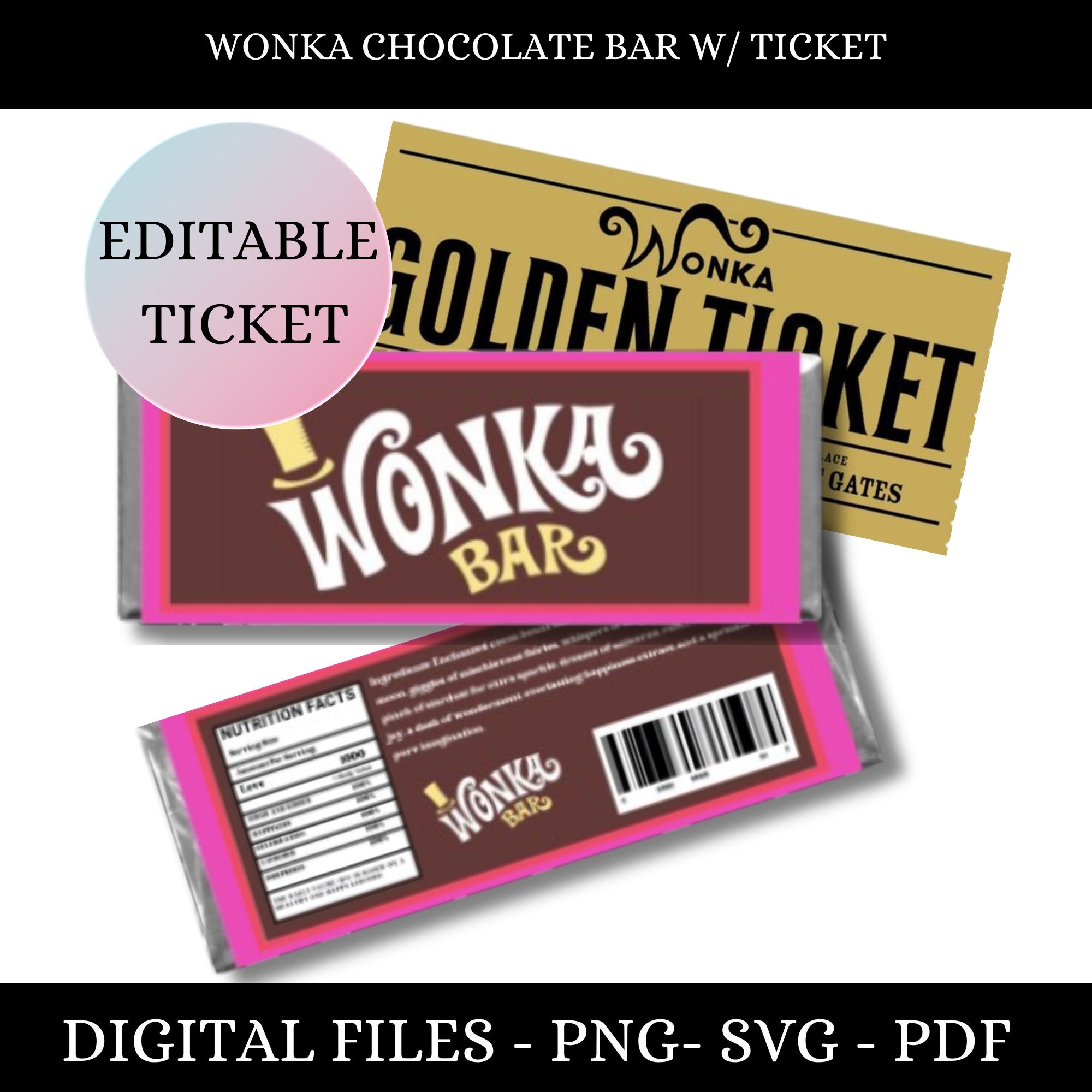 Images Of Willy Wonka Chocolate Wrapper Printable